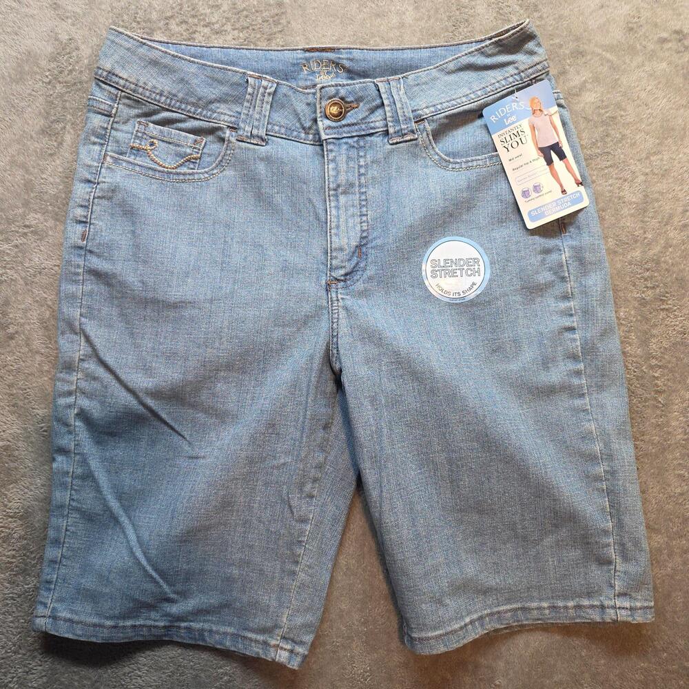 Riders By Lee Bermuda Shorts Womens 12M Blue Denim Slender Stretch Slims You